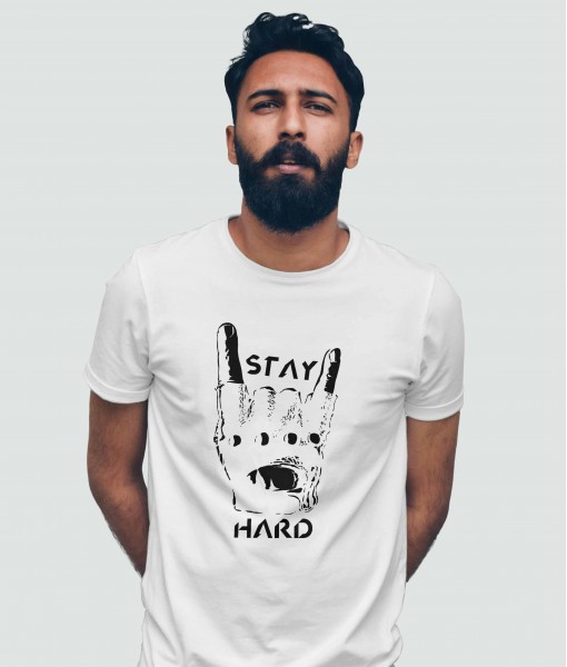 Мъжка тениска с щампа Арт Rock and roll hand sign - TShirtArtShop.com